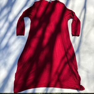 Bryn Walker Red Lagenlook Long Sleeve Tunic Dress Plus Size 2X